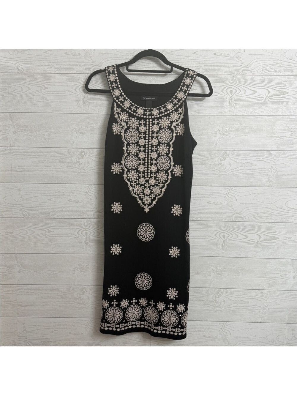 INC Women’s Black Cotton Embroidered Sleeveless Dress. Size M